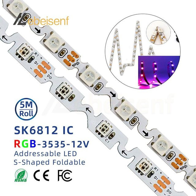 Adressierbarer RGBIC LED-Streifen lebeisenf, 5m Länge, 6mm Breite, 84 LEDs/m, SMD 3535/5050, IP20, Multicolour - Bild 1