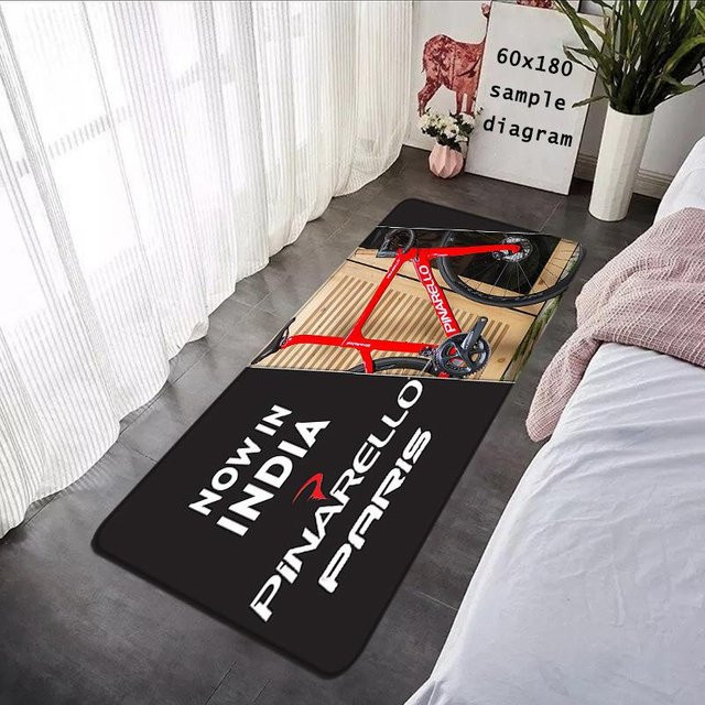Lodestar Fahrrad Teppich mit Logo als Bodenmatte für Wohnzimmer und Schlafzimmer, Schwarz, B/T: 40 x 120 cm - Bild 1