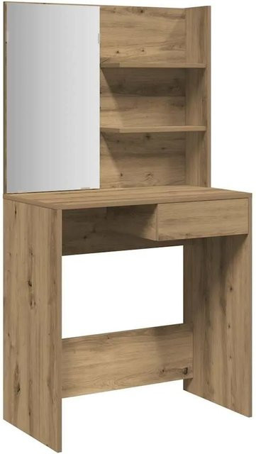 vidaXL Schminktisch mit Spiegel in Artisan-Eiche, modern, B/T/H: 74,5 x 40 x 141 cm - Bild 1
