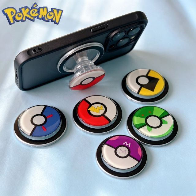 TAKARA TOMY Pokemon Pokeball Handygriffhalter in Rot als tragbarer Pop-Socket-Mobilständer für dein Smartphone - Bild 1