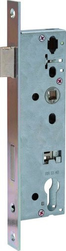 ABUS Rohrrahmentür-Einsteckschloss in Silber mit Profilzylinder DIN L/DIN R und 40 mm Dornmaß - Bild 1