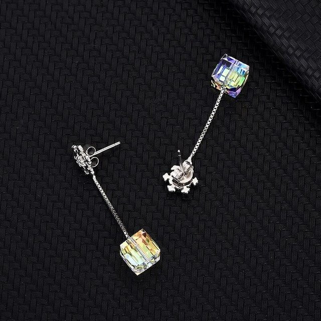 Ohrstecker 925 Silber, Kristall, Zirkonia, Schwarz, Damen - Bild 1