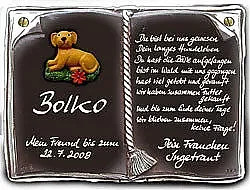 Keramikschild Decoramic in Buchform für besondere Anlässe wie Geburtstag oder Hochzeit, Farbe: Braun, B: 22 cm, H: 17 cm - Bild 1