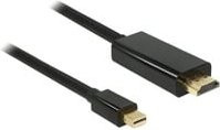 Delock Mini DisplayPort auf HDMI Anschlusskabel Schwarz 2m mit vergoldeten Steckkontakten - Bild 1