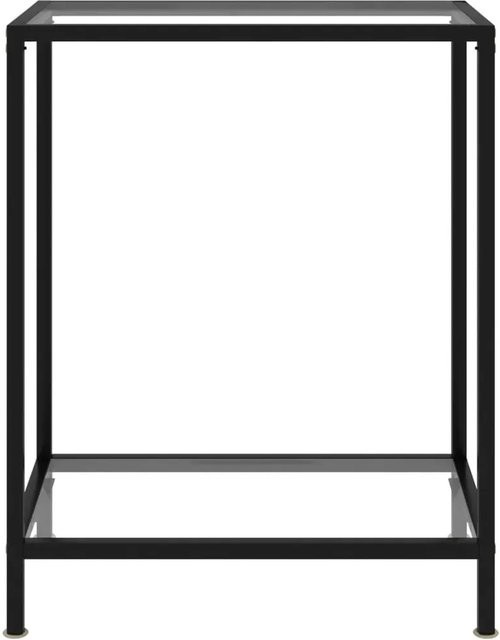 vidaXL Konsolentisch aus Hartglas und pulverbeschichtetem Stahl, transparent/schwarz, B/T/H: 60 x 35 x 75 cm - Bild 1