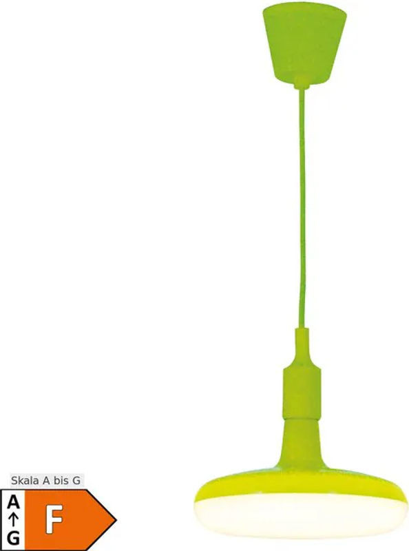 Näve Pendelleuchte UFO in Grün mit E27 Fassung, Retro Design, Durchmesser: 22 cm, Höhe: 120 cm - Bild 1