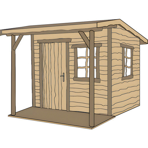 WEKA Gartenhaus 820 Gr.1 aus Holz mit Vordach und Fußboden in Beige, B/H/T: 287 x 251 x 174 cm - Bild 4