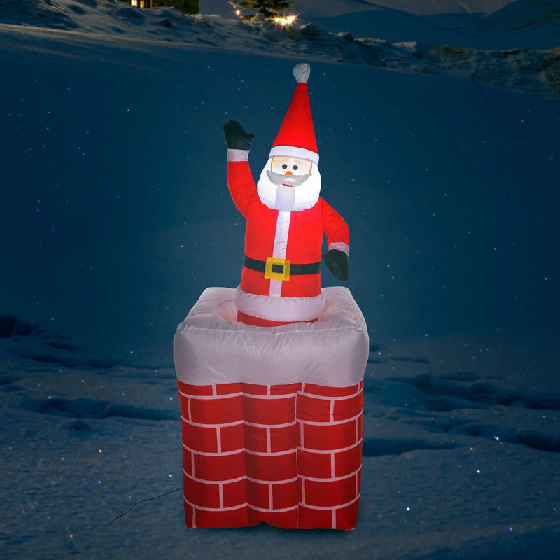 Aufblasbarer Weihnachtsmann HI in Rot als Weihnachtsdekoration, Höhe: 180 cm - Bild 2