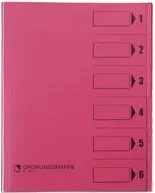 Bene Ordnungsmappe A4 mit 6 Fächern in Pink, 250 g/m² - Bild 1