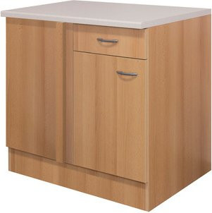 Flex-Well Eckunterschrank Nano in Braun mit frei wählbarer Anschlagrichtung, B/T/H: 110 x 60 x 85 cm - Bild 1