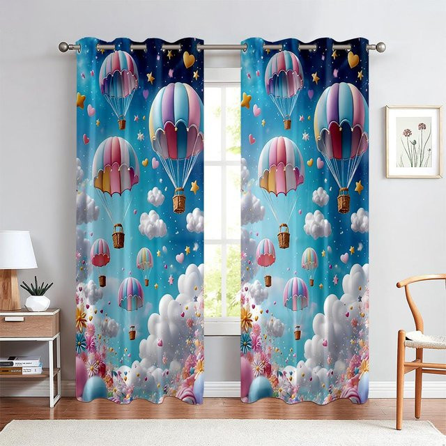 3D-Schmetterlings-Traumvorhang für Kinderzimmer in Violett, 2er-Set halbtransparent mit Ösen, B/H: 50 x 130 cm - Bild 1