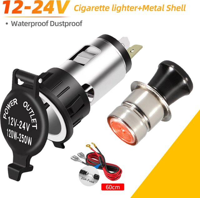 Universal Auto Zigarettenanzünder Adapter für 12V-24V mit 120W in Schwarz - Bild 1