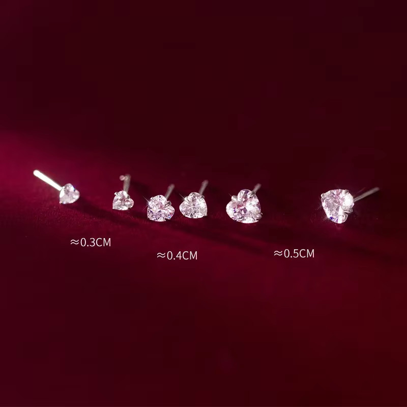 INZATT Ohrstecker 925 Sterlingsilber, Herz, Zirkon, Damen - Bild 4