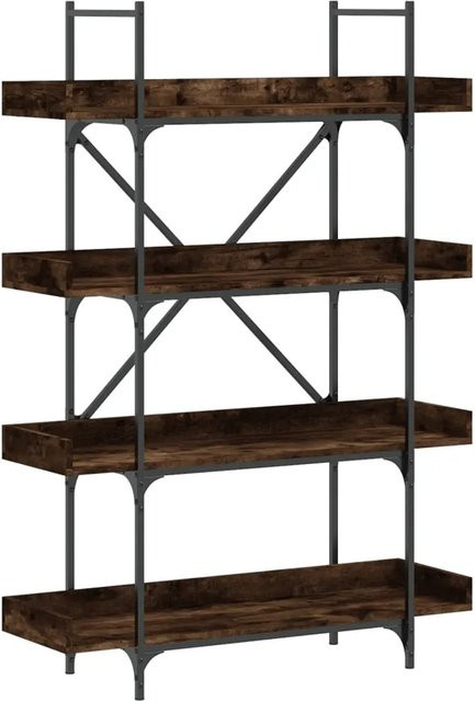 vidaXL Bücherregal mit 4 Böden in Räuchereiche und Braun, B/T/H: 100 x 33 x 145,5 cm - Bild 1