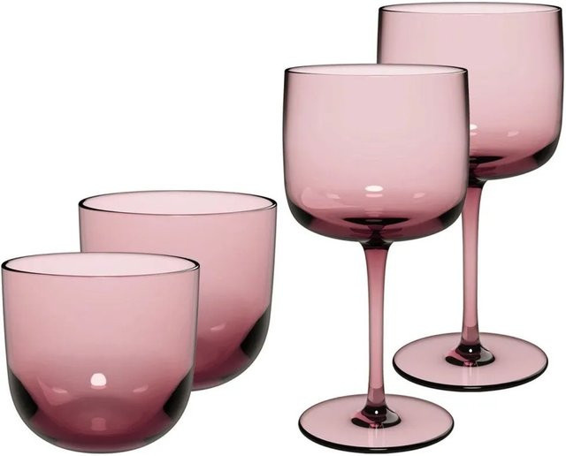 Villeroy & Boch Like Glass Wein- und Wassergläser Set 4-teilig Multicolor Purple - Bild 1
