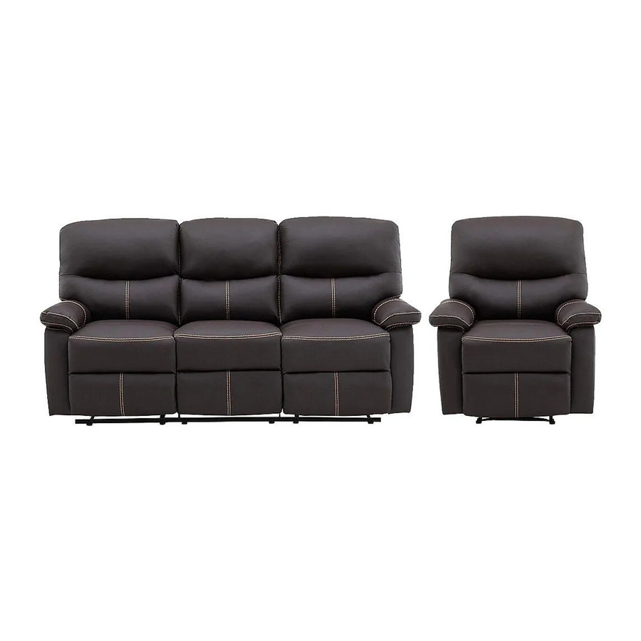 Couchgarnitur mit Sessel Canby in Braun aus Kunstleder - Bild 2