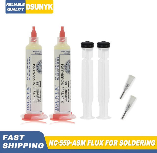 DSUNYK NC 559 Flussmittelspritze für Elektronik-Lötarbeiten, transparent, 10 ml - Bild 1