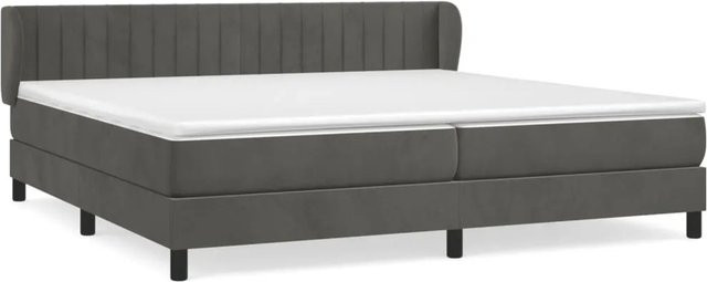 vidaXL Boxspringbett Hybrid mit Matratze und Taschenfederkern aus Samt in Dunkelgrau B/T/H: 203 x 203 x 78 cm - Bild 1