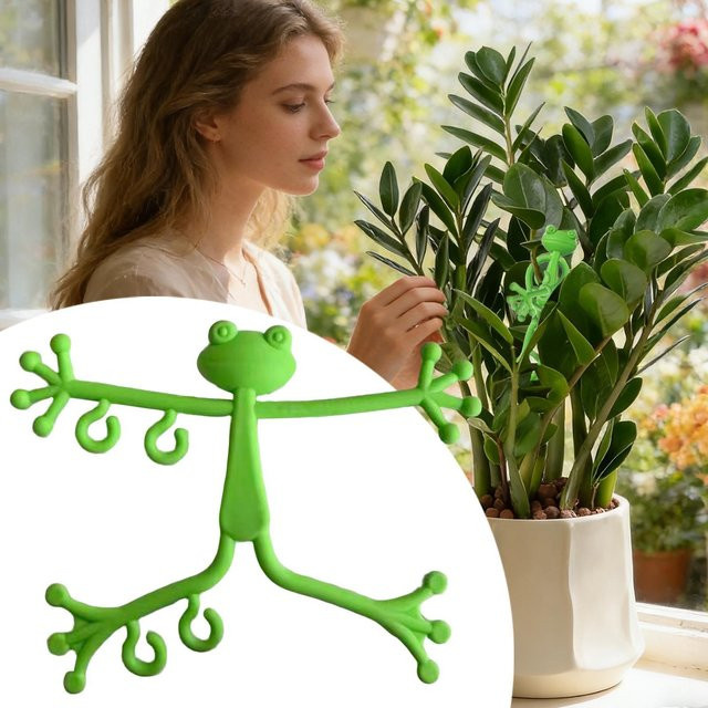 Grüner Frosch Pflanzenständer als Kletterhilfe für Pothos im Innen- und Außenbereich, Farbe: Grün - Bild 1