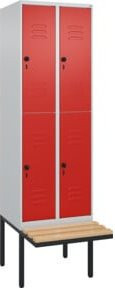 C+P Doppelstock-Spind Classic PLUS Sitzbank mit 2 Abteilen und Buche-Hartholz Sitzfläche, B/T/H: 212 x 60 x 81,5 cm - Bild 1
