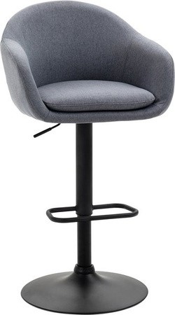 HOMCOM Barhocker höhenverstellbar mit Lehne und Fußstütze in Grau mit Leinenoptik, B/T/H: 54 x 54 x 112 cm