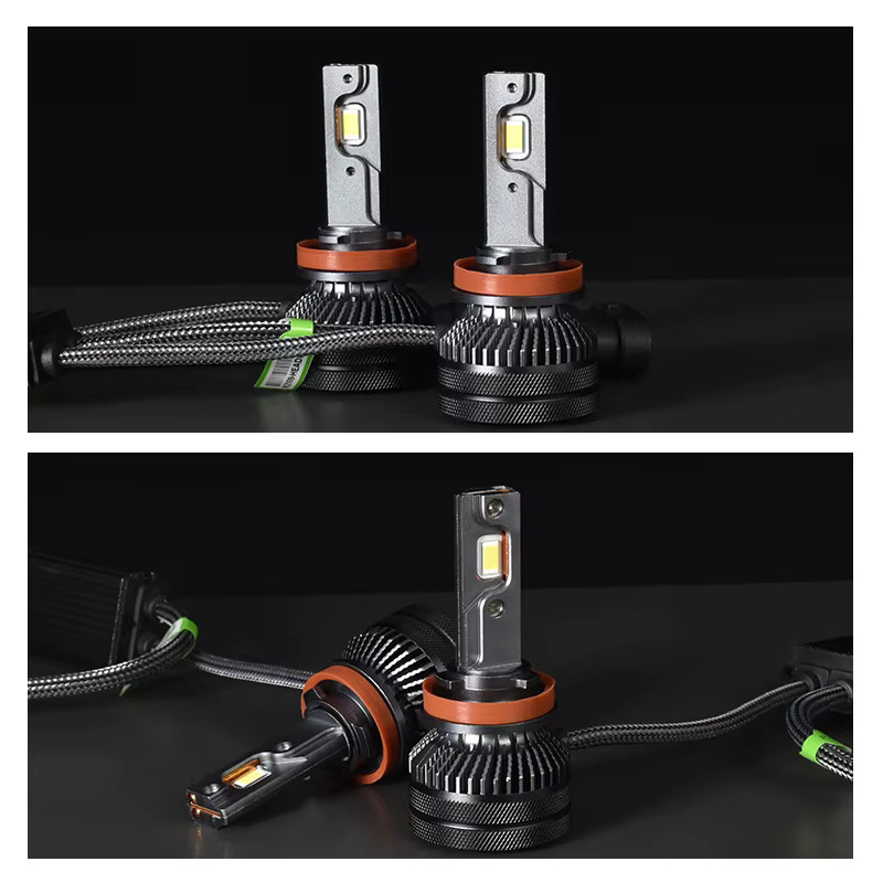 P2MAX K6C LED Autolampen Set in Silber, leistungsstarke Scheinwerferlichter für H1 H4 H7 H8 H11 9005 9006 9012 HB3 HB4 HIR2 880 H27, 110 W, 2 Stück - Bild 2