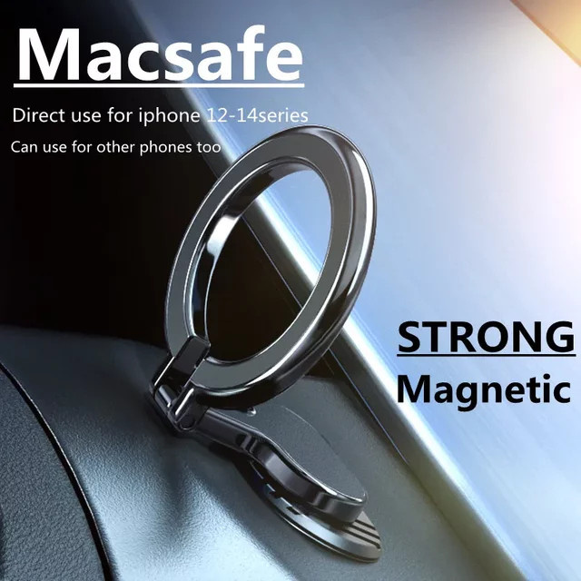 Universelle magnetische Autotelefonhalterung aus Metall für MagSafe und iPhone, Schwarz - Bild 1