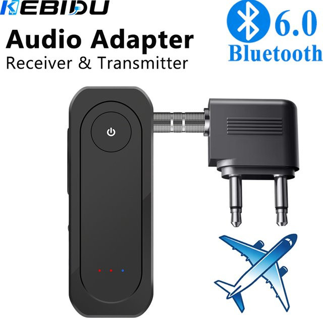 KEBIDU Bluetooth 6.0 Audio-Empfänger und Sender mit Freisprechfunktion, kabelloser Adapter mit 3,5 mm AUX-Anschluss, Schwarz - Bild 1