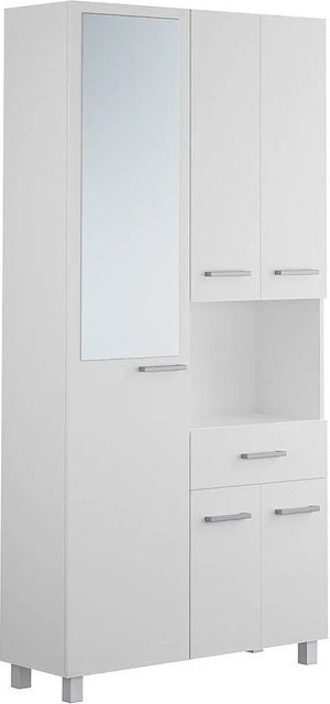 Badschrank Minela von Vente-unique in Weiß mit Spiegeltür, Breite: 88 cm - Bild 1