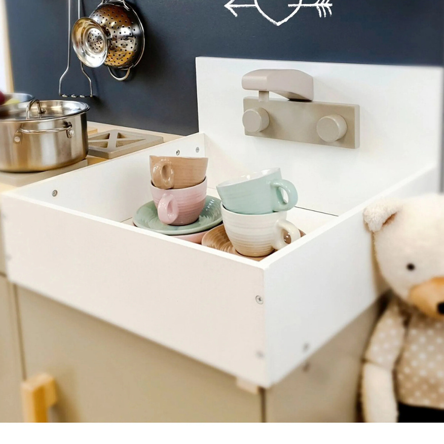 Musterkind Kinderküche Linum aus Holz in Grau - Bild 2