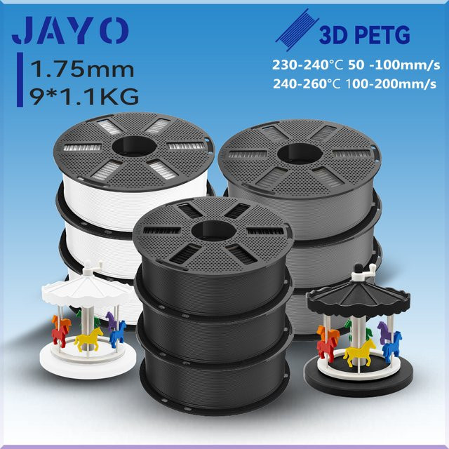 JAYO PETG 3D-Druckerfilament Transparent, 1,75 mm, 9,9 kg - Bild 1