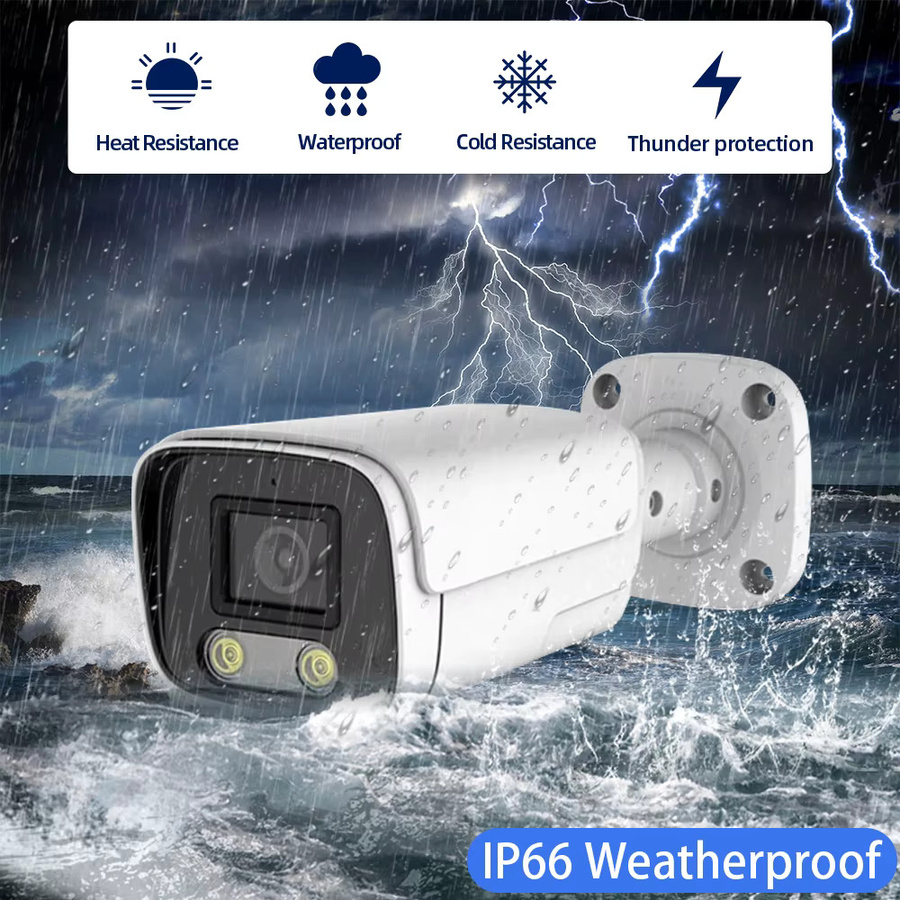 HKIXDISTE BNC 5MP Outdoor CCTV AHD Bullet Kamera mit Gesichtserfassung und Vollfarbe Nachtsicht in Weiß - Bild 5