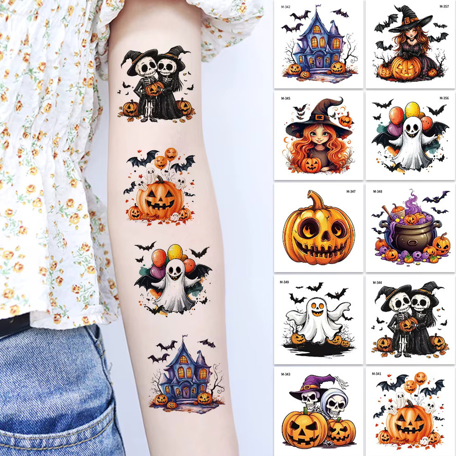 ROCOOART Temporäre Halloween-Tattoos, 20 Blatt, Unisex - Bild 2