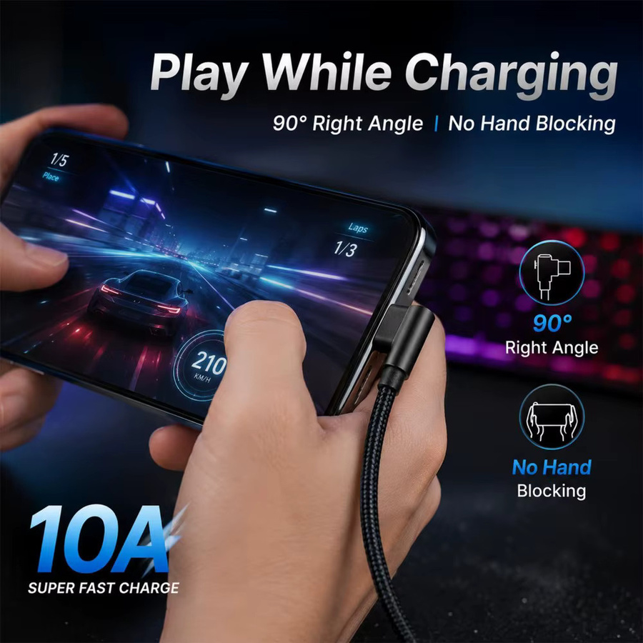 BAPPSUS USB-A auf Typ-C Kabel 240W 10A in Schwarz für superschnelles Laden und 480Mbps Datenübertragung - Bild 2