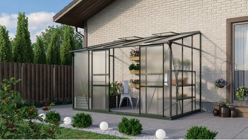 VITAVIA Gewächshaus Osiris in Grün mit Aluminiumrahmen und Kunststoffwänden, 6,5 m² - Bild 1