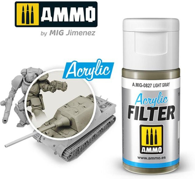 AMMO by MIG Jimenez Acrylic Filter, Light Gray, Grau - Bild 1