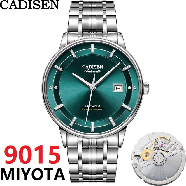 CADISEN Armbanduhr Automatik, Edelstahl, Grün, Herren - Bild 1