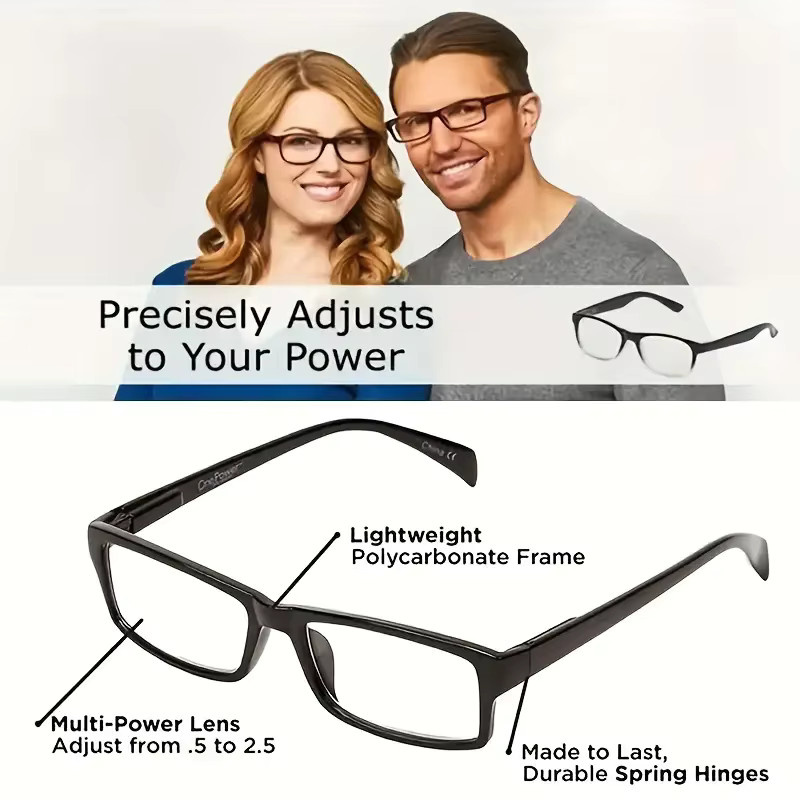 DIXSG Lesebrille, Unisex, Vollrand, rechteckig, Kunststoff, schwarz - Bild 4