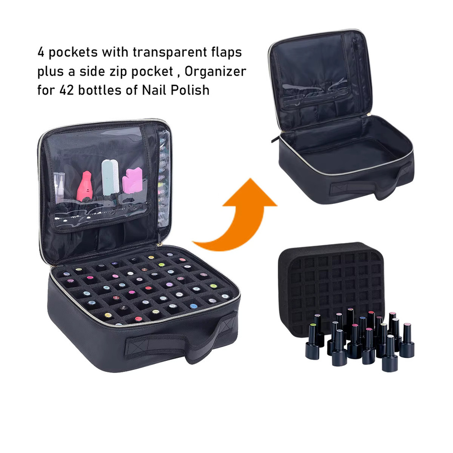 UOZL Nagellack-Organizer aus PU-Leder, 42 Flaschen - Bild 5