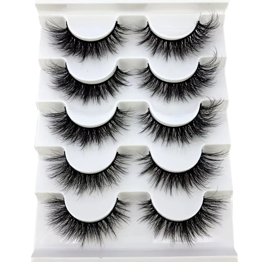 HBZGTLAD Falsche Wimpern 3D Nerz, Black, 5 Paare, Natürlich - Bild 3