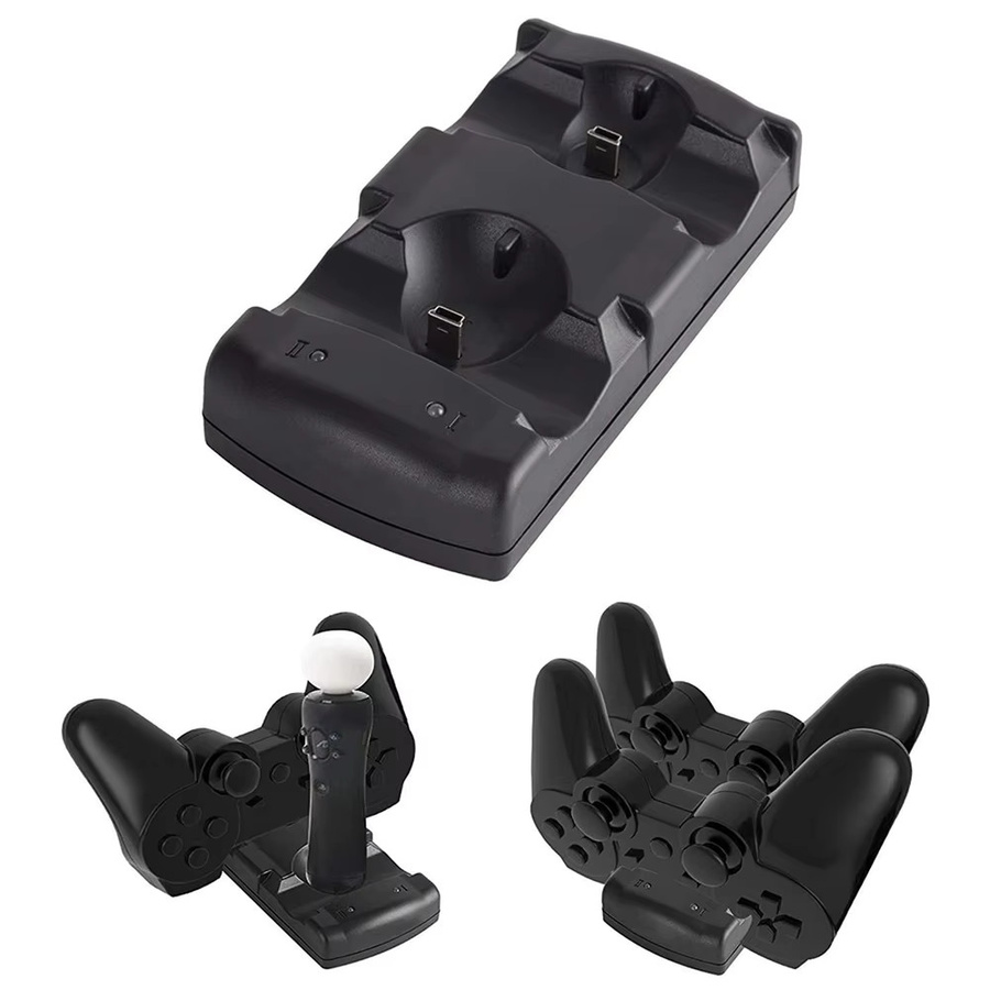 Sony 2 in 1 Ladestation für PS3 und PS Move Controller mit LED-Lichtanzeige in Schwarz - Bild 2