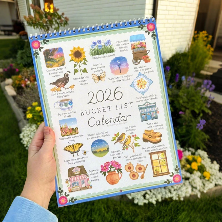 Saisonaler Tischkalender 2026 als Monatskalender und Planer, Mehrfarbig, B: 22,9 cm, H: 30,5 cm - Bild 2
