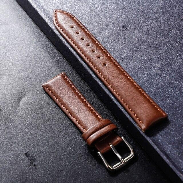 Allbestart Uhrenarmband Leder, braun, Edelstahl, 16 mm, Herren - Bild 1