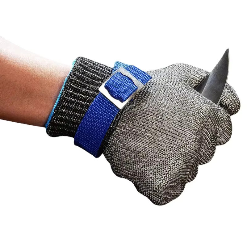 Schnittfeste Edelstahlhandschuhe aus HPPE in Silber, Stufe 5 Arbeitssicherheit für Metzger und Küche, Größe XS - Bild 2