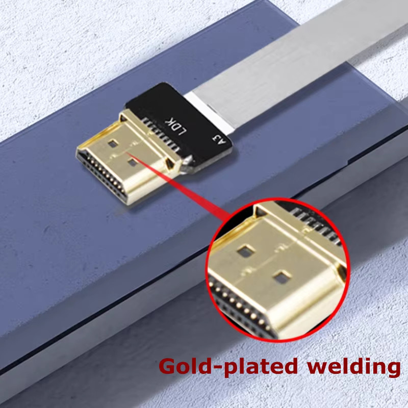 AXONUS Micro HDMI auf HDMI und Mini HDMI Adapter Kabel, flexibles FFC Flachbandkabel mit 90 Grad Winkel, 20 Pin, kompatibel mit Raspberry Pi 4 - Bild 2