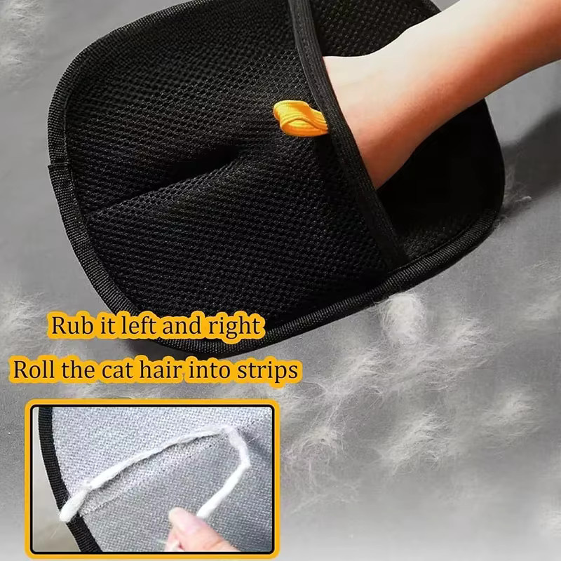 Untior Tierhaarentfernungshandschuhe in Schwarz zur Reinigung von Sofa und Textilien - Bild 2
