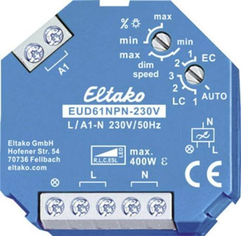 Eltako Universal-Dimmer EUD61NPN-230V Blau mit Drehregler für Unterputzmontage - Bild 2