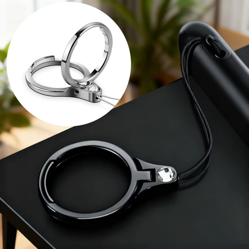 WSSHE Universal Metallseilschlüssel mit Fingerring-Befestigungshalterung und Schlüsselanhänger in Silber, 2/4 Stück - Bild 2