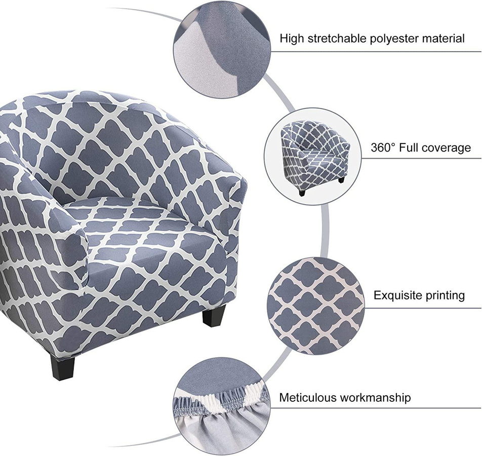 S-EMIGA Club-Stuhl-Schonbezug für Sessel im amerikanischen Stil, elastischer Wannenstuhl-Bezug aus Polyester und Elasthan, Universalgröße - Bild 1