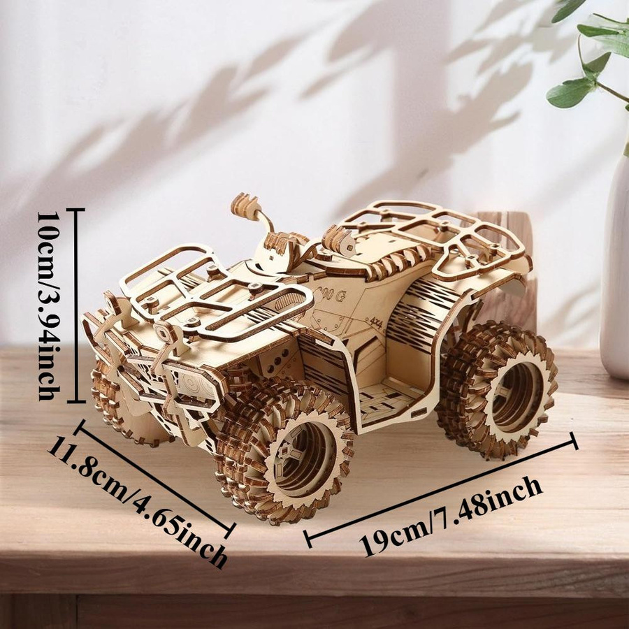 Fashnics 3D Holzpuzzle Strandauto Mechanisches Fahrzeugmodell Bausatz - Bild 2